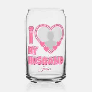 Vaso Con Forma De Lata Personalizado Amo a Mi Marido - Añadir foto y nomb
