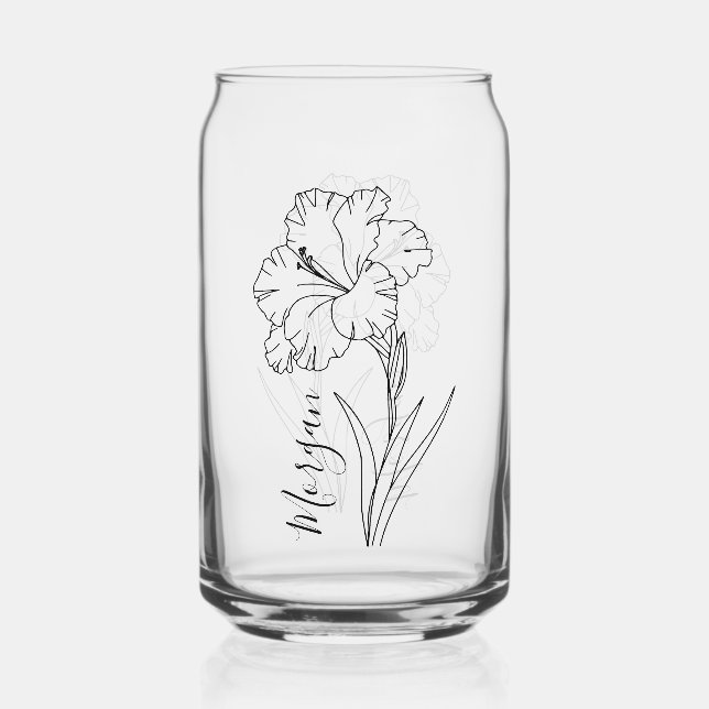 Vaso Con Forma De Lata Personalizado August Gladiolus Birt Flower Gift po (Anverso)