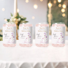 Vaso Con Forma De Lata Personalizado Bridal Shower Boda vestido Gracias