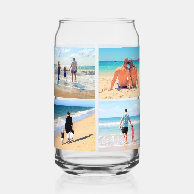 Vaso Con Forma De Lata Personalizado Collage de fotos personalizado (Anverso)