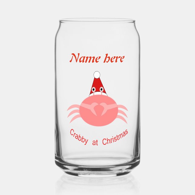 Vaso Con Forma De Lata Personalizado de cangrejo navidades (Anverso)