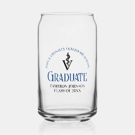 Vaso Con Forma De Lata Personalizado de Graduación de la Escuela Veterina