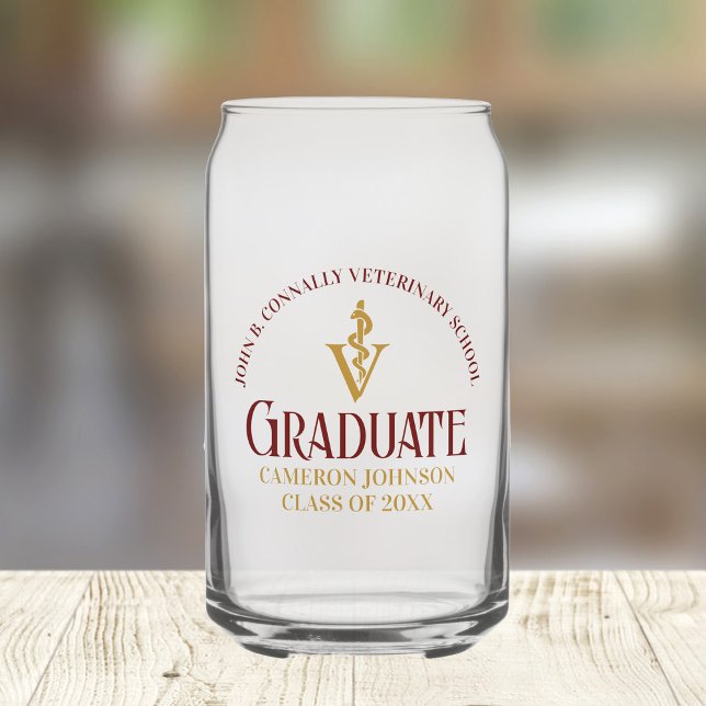 Vaso Con Forma De Lata Personalizado de Graduación de la Escuela Veterina (Subido por el creador)