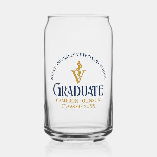 Vaso Con Forma De Lata Personalizado de graduación de la Escuela Veterina
