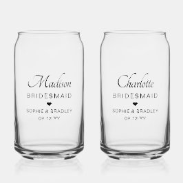 Vaso Con Forma De Lata Personalizado de la dama de honor Nombres personal