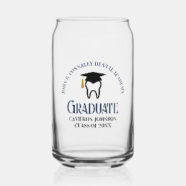Vaso Con Forma De Lata Personalizado de la Escuela Dental Azul de la Mari