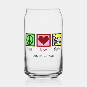 Vaso Con Forma De Lata Personalizado de música de amor por la paz músico