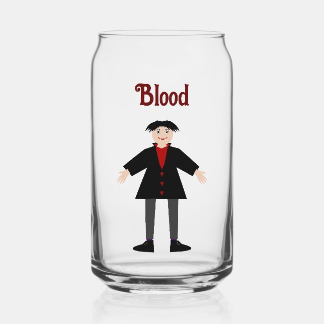Vaso Con Forma De Lata Personalizado de vampiros de Halloween (Anverso)