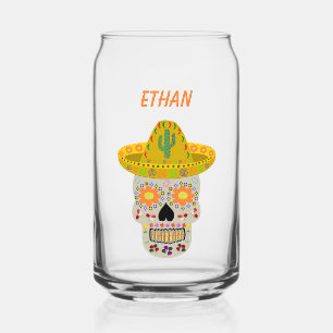 Vaso Con Forma De Lata Personalizado del Día de la Calavera Muerta en Méx