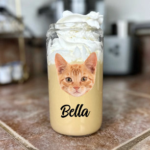 Vaso Con Forma De Lata Personalizado Face Cat Mom Pet Amantes Del Café Pe