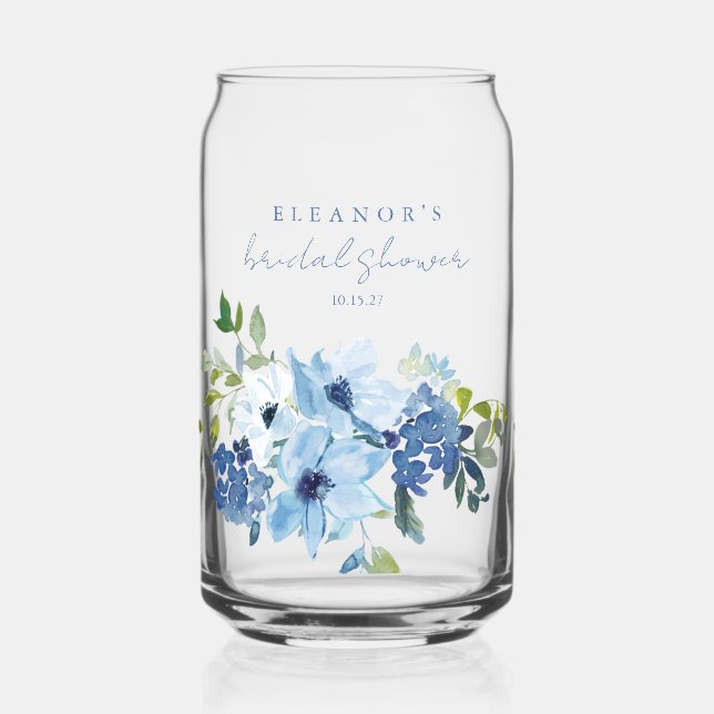 Vaso Con Forma De Lata Personalizado Floral Bridal Bridal Shower (Anverso)
