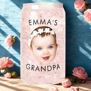 Vaso Con Forma De Lata Personalizado Foto Face Mamá Abuela Abuela Cumplea