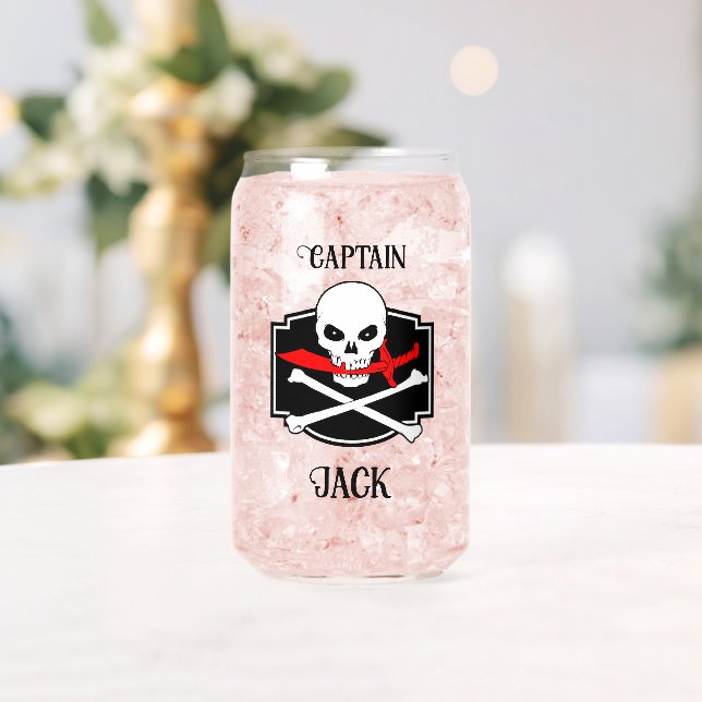 Vaso Con Forma De Lata Personalizado Jolly Roger (Cutlass) (Insitu (Boda))