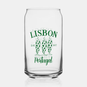 Vaso Con Forma De Lata Personalizado Lisboa Portugal Est Text White
