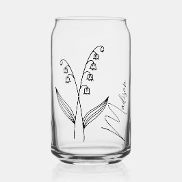 Vaso Con Forma De Lata Personalizado Mes de Nacimiento Flores Mayo Regalo