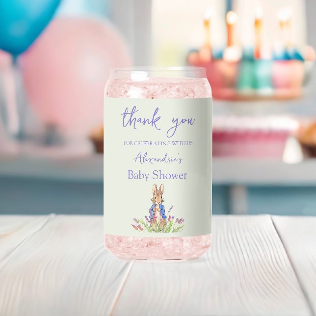 Vaso Con Forma De Lata Personalizado Peter the rabbit Baby Ducha Gracias (Insitu (Baby Shower))