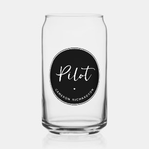 Vaso Con Forma De Lata Personalizado Piloto de graduación de la Escuela d