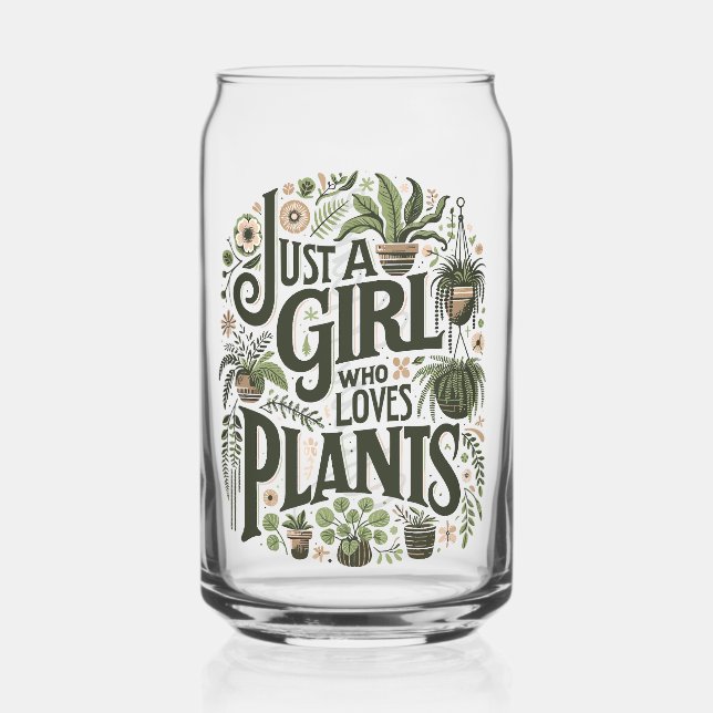 Vaso Con Forma De Lata Personalizado Planta Lover v.3 Drinkware Set (Anverso)