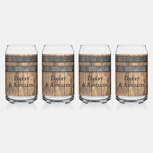 Vaso Con Forma De Lata Personalizado Rústico Whiskey Keg (Izquierda)