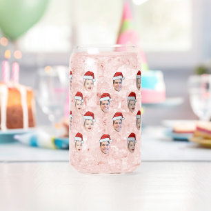 Vaso Con Forma De Lata Personalizado Santa Hat Face Navidades regalo 2 fo