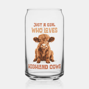 Vaso Con Forma De Lata Personalizado Sólo un chica que ama las vacas de H