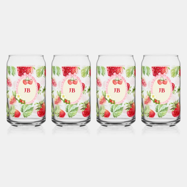 Vaso Con Forma De Lata Personalizado Strawberry (Reverso)