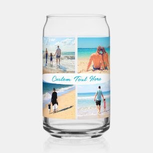 Vaso Con Forma De Lata Personalizado Su Collage de fotos y Texto Personal