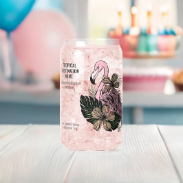 Vaso Con Forma De Lata Personalizado Texto Flamingo tropical