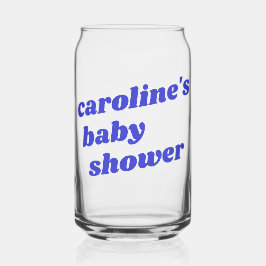 Vaso Con Forma De Lata Personalized Modern Blue Retro Favor Baby Shower 