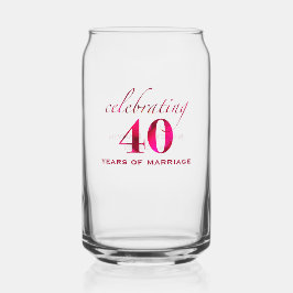 Vaso Con Forma De Lata Personalized Ruby 40th Anniversary Keepsake Gift