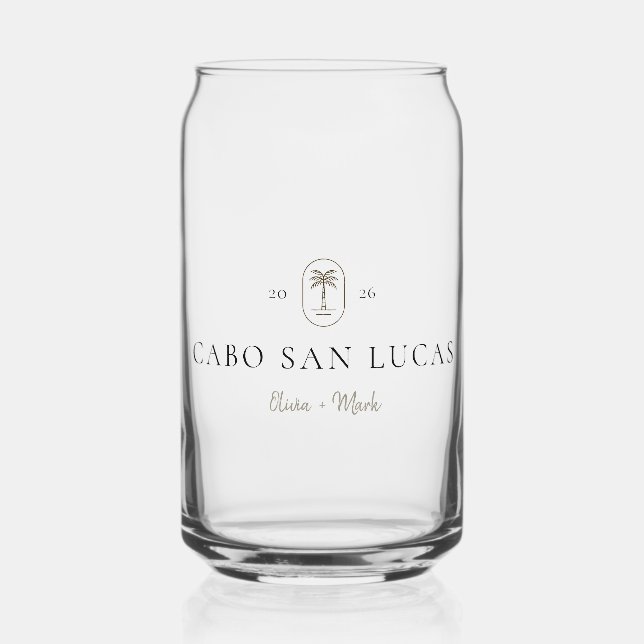 Vaso Con Forma De Lata Personalized Tropical Wedding Destination Weekend (Reverso )