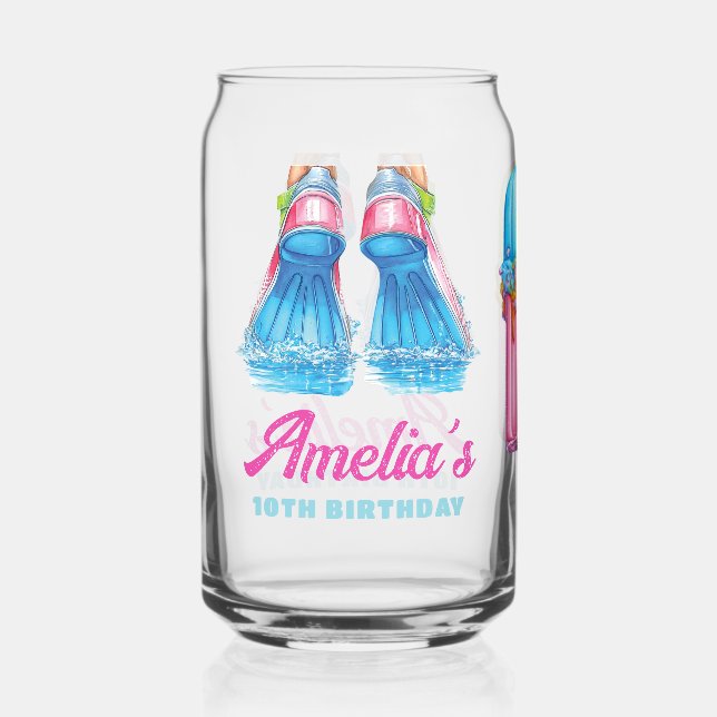 Vaso Con Forma De Lata Personalized Waterpark Birthday (Anverso)