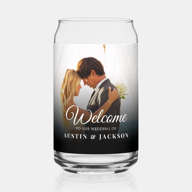 Vaso Con Forma De Lata Personalized Wedding Photo (Anverso)