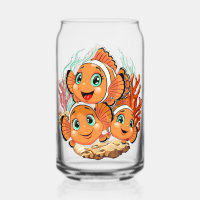 Pez payaso Dibujo animado lindo Familia Bajo el ag