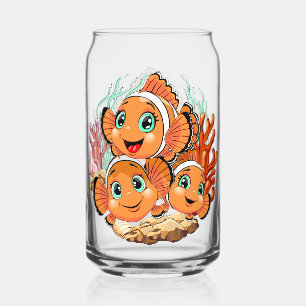 Vaso Con Forma De Lata Pez payaso Dibujo animado lindo Familia Bajo el ag