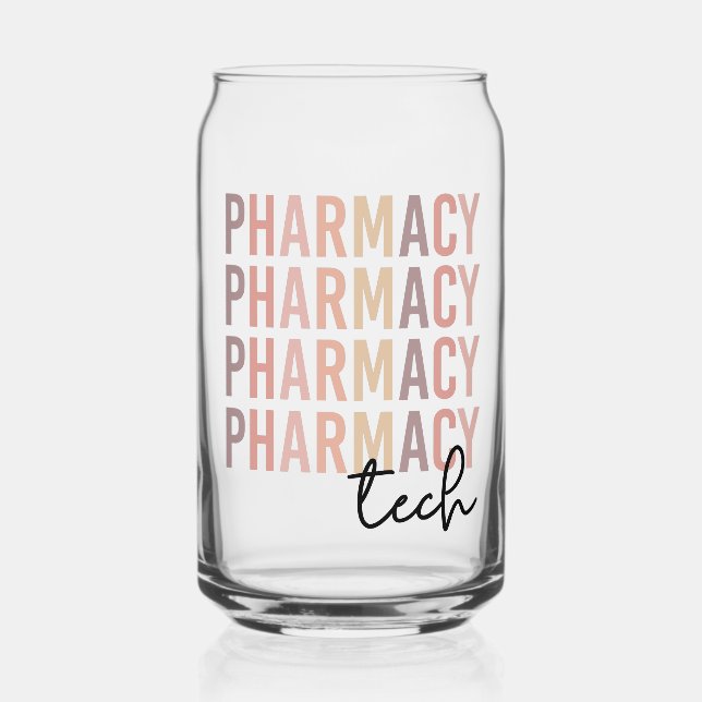 Vaso Con Forma De Lata Pharmacy Tech | Técnico Farmacéutico (Anverso)