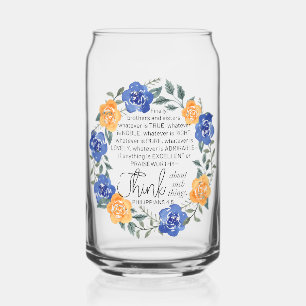 Vaso Con Forma De Lata Philippians 4:8, lo que sea Noble, corona floral