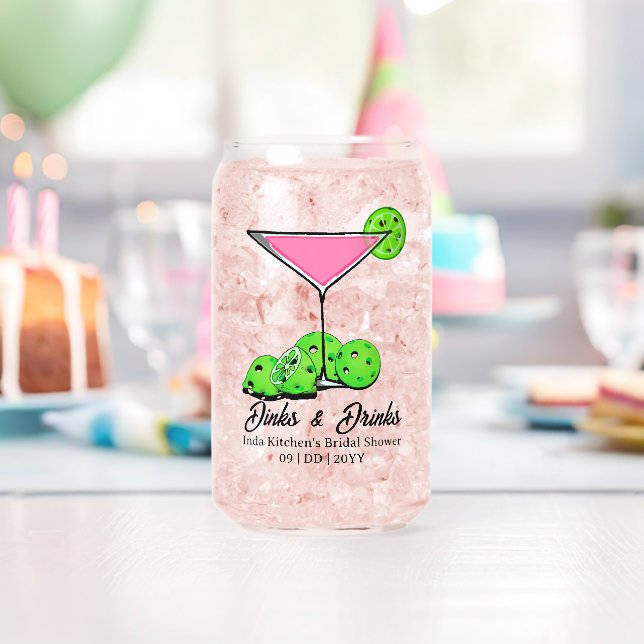 Vaso Con Forma De Lata Pickleball Cosmo Dinks & Drinks Personalizados (Insitu (Cumpleaños))