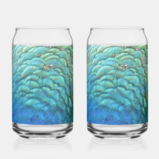 Vaso Con Forma De Lata Pies de pavo real en colorido Resumen Diseño de la
