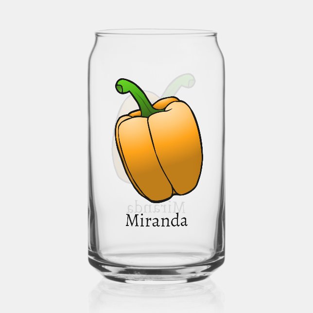 Vaso Con Forma De Lata Pimiento morrón naranja (Anverso)