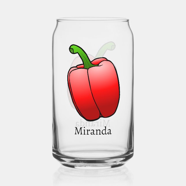 Vaso Con Forma De Lata Pimiento Morrón Rojo (Anverso)