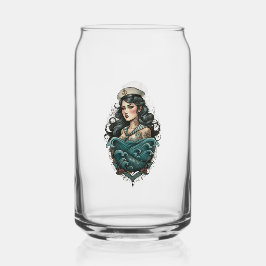 Vaso Con Forma De Lata pin up girl glass