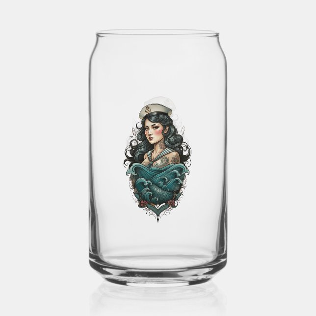 Vaso Con Forma De Lata pin up girl glass (Anverso)