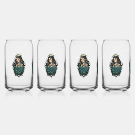 Vaso Con Forma De Lata pin up girl glasses