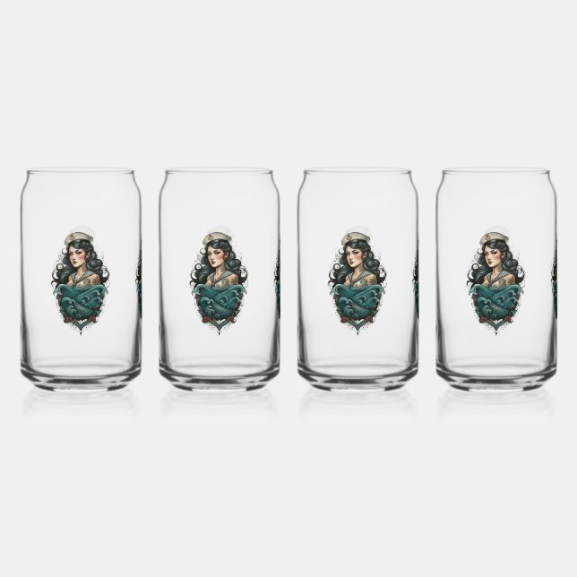 Vaso Con Forma De Lata pin up girl glasses (Anverso)
