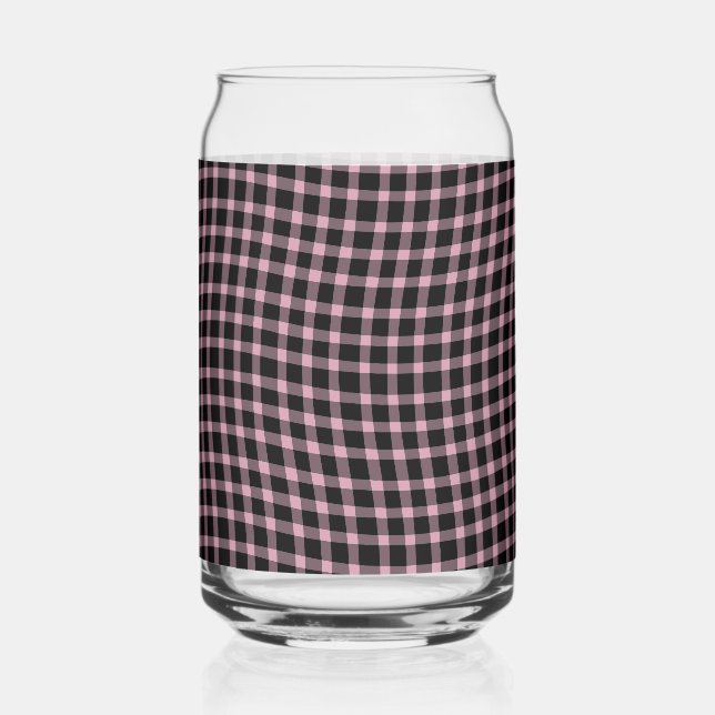 Vaso Con Forma De Lata Pink Purple Plaid Checker Seamless Pattern (Anverso)