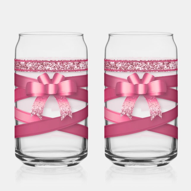 Vaso Con Forma De Lata Pink Ribbon Drinkware Set (Izquierda)