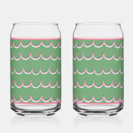 Vaso Con Forma De Lata Pink Scallop Soda Glass