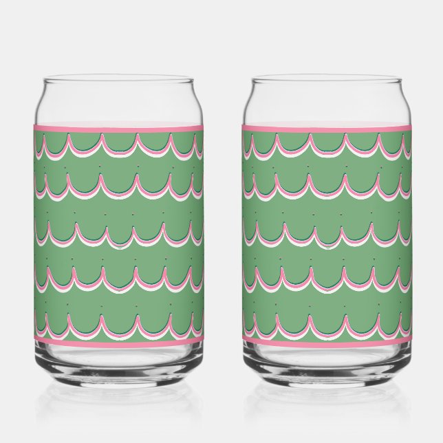 Vaso Con Forma De Lata Pink Scallop Soda Glass (Anverso)