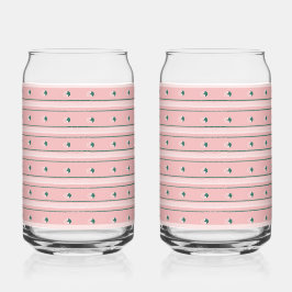 Vaso Con Forma De Lata Pink Stripe Soda Glass